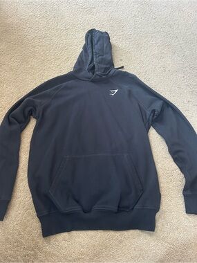 Gymshark Black Hooded Pullover with Small Logo